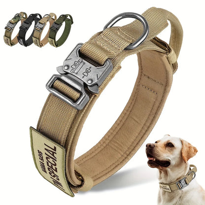 Heavy Duty Tactical Dog Collar with Handle – Military Style for Medium & Large Dogs