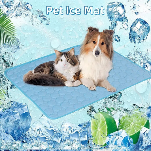 Pet Cooling Mat – Soft Ice Silk Summer Bed for Dogs & Cats
