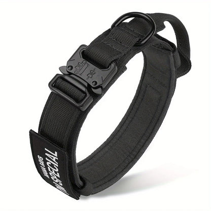 Heavy Duty Tactical Dog Collar with Handle – Military Style for Medium & Large Dogs