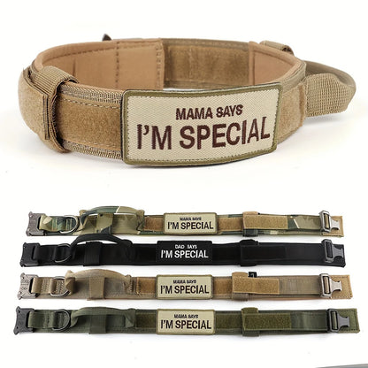 Heavy Duty Tactical Dog Collar with Handle – Military Style for Medium & Large Dogs