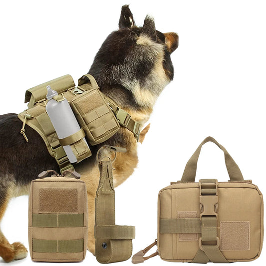 3Pcs Dog Tactical Molle Pouch Set – Harness Attachment Bags
